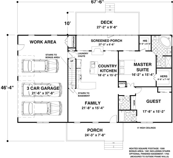 Ranch House Plans Under 1500 Square Feet House Plan 92395 at Familyhomeplans Com