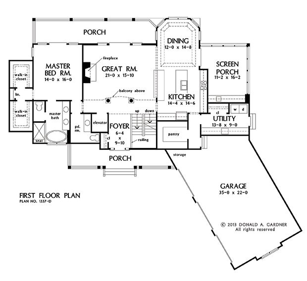 house plans with rear view