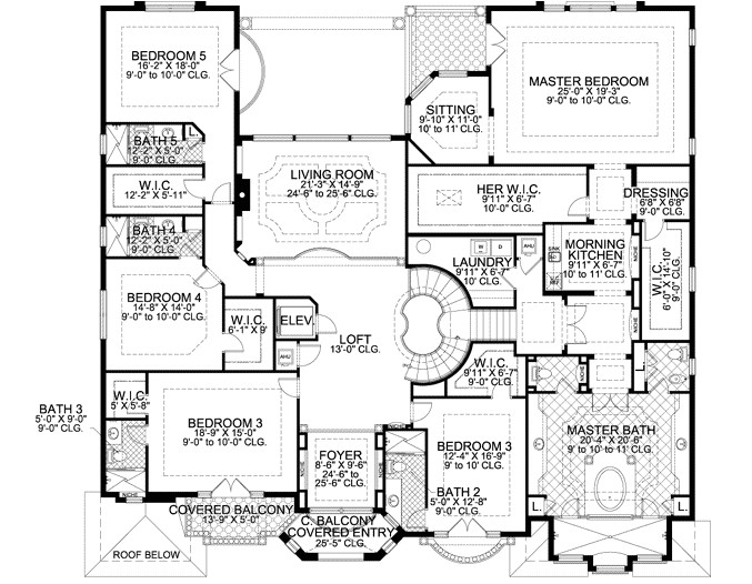 florida style house plans 7883 square foot home 2 story 7 bedroom and 8 bath 3 garage stalls by monster house plans plan37 249
