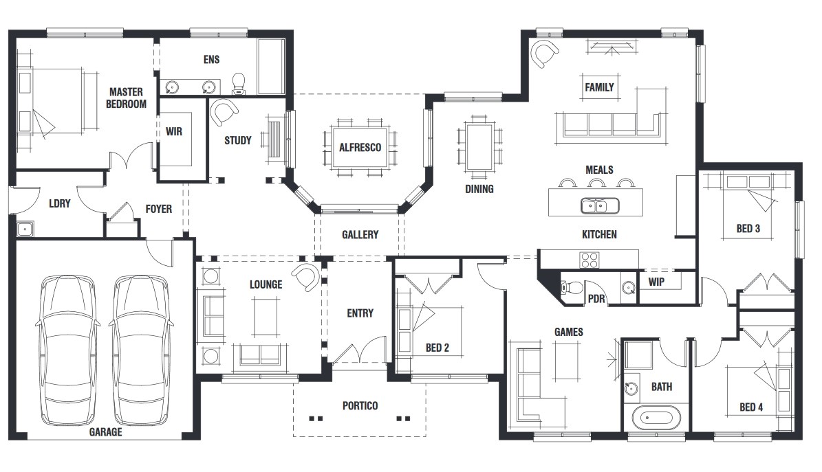 wide shallow lot house plans