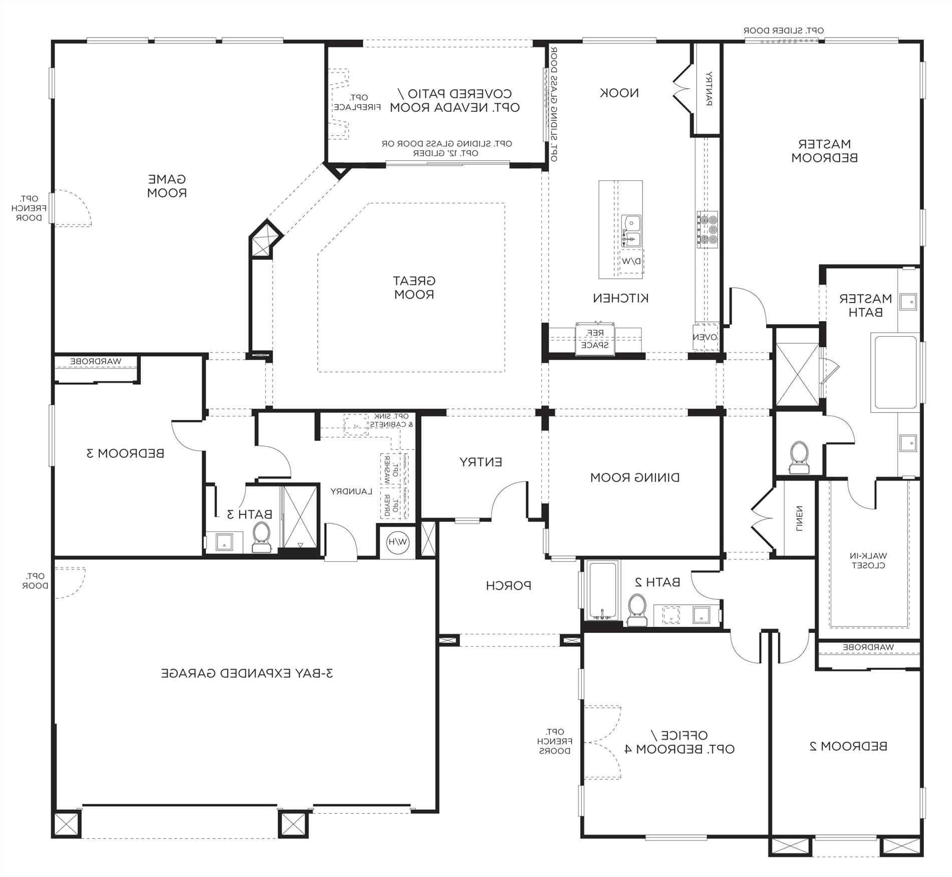 Single Level Home Floor Plans One Single Story Farmhouse Floor Plans Level House with