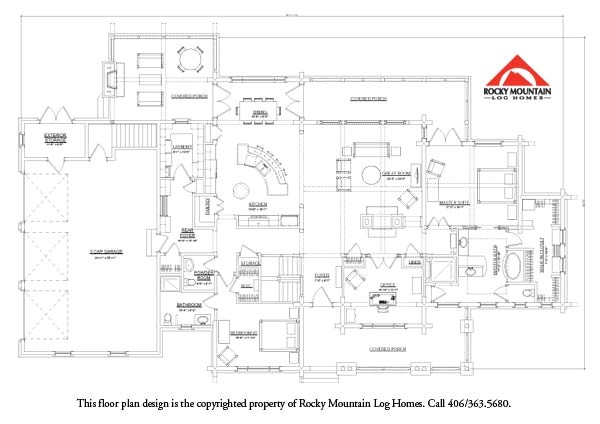 best single level log home plan by rocky mountain