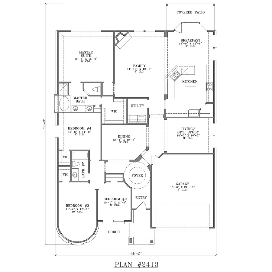 4 bedroom house plans one story