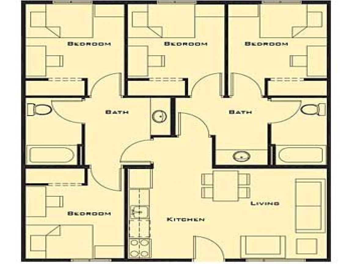 small 4 bedroom house plans