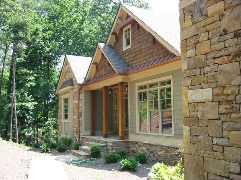 small rustic home plans with stone art