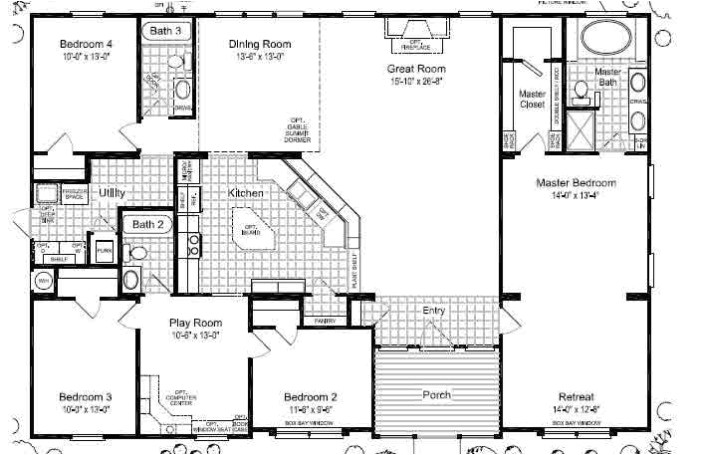mobile home floor plans triple wide 77054 2