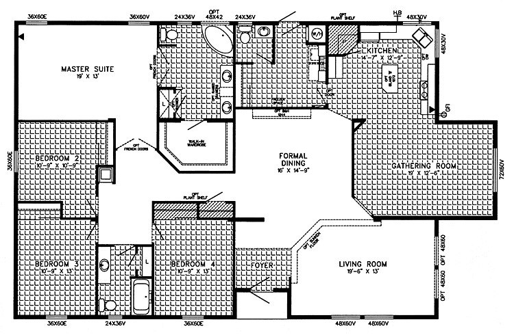 triple wide mobile home floor plans 76287 2