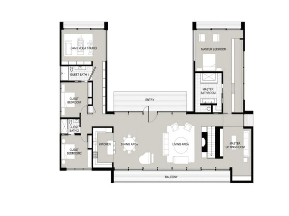 2f5f872197f4764c u shaped one story house u shaped house plans
