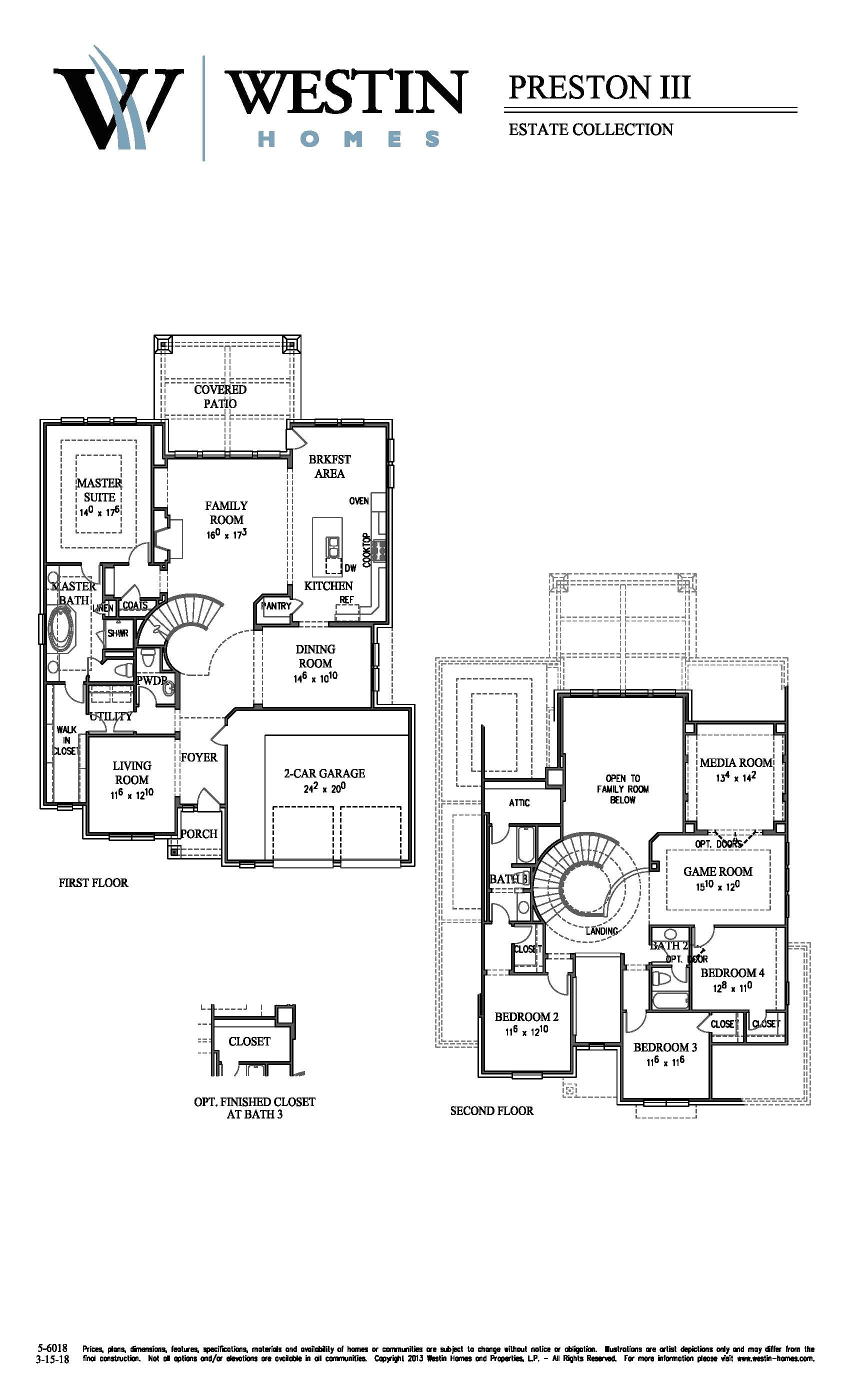 westin homes floor plans