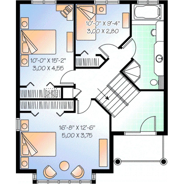 zero lot line style house plans 1698 square foot home 2 story 3 bedroom and 2 bath 1 garage stalls by monster house plans plan5 429