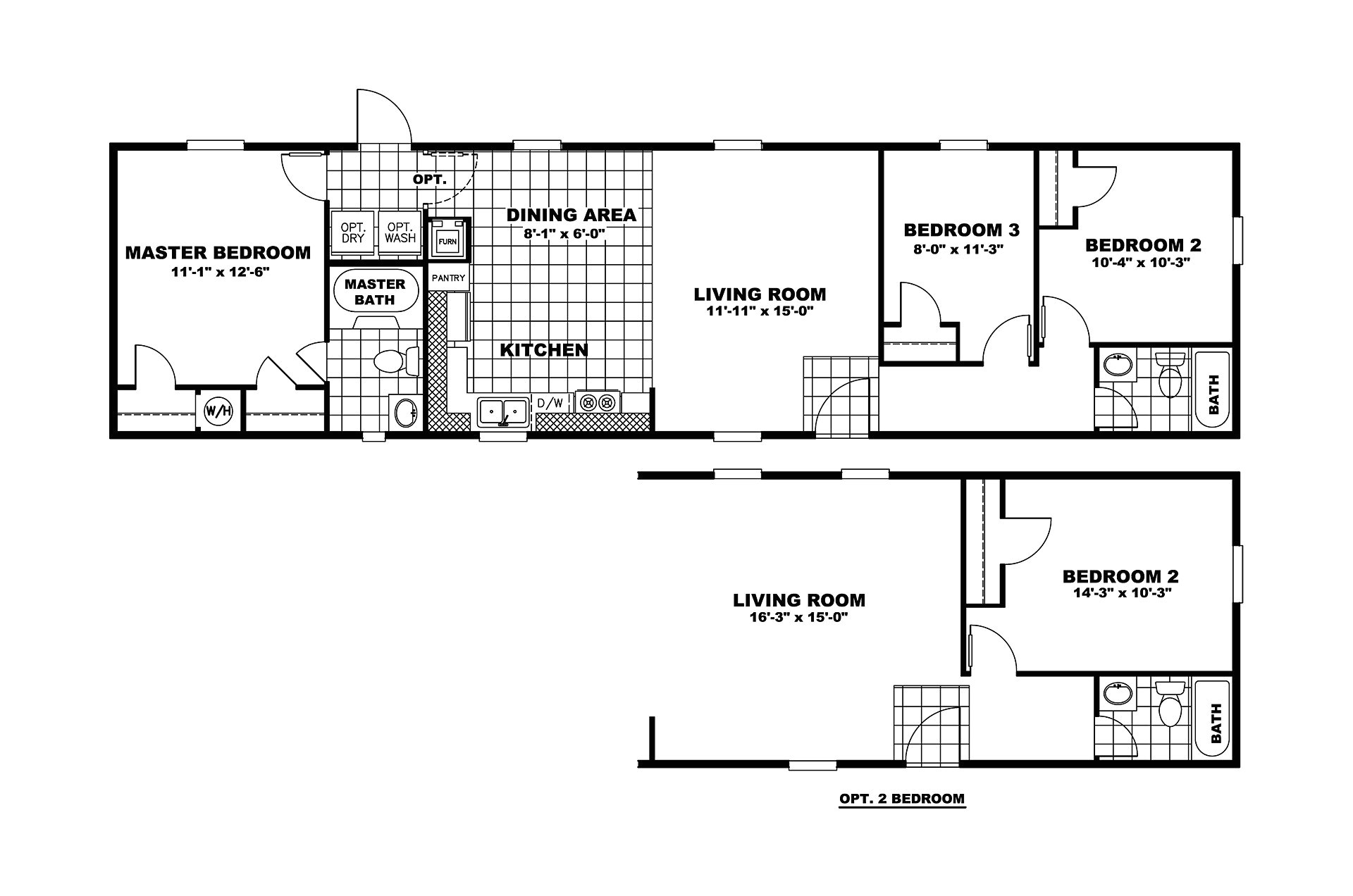 16x60 Mobile Home Floor Plans