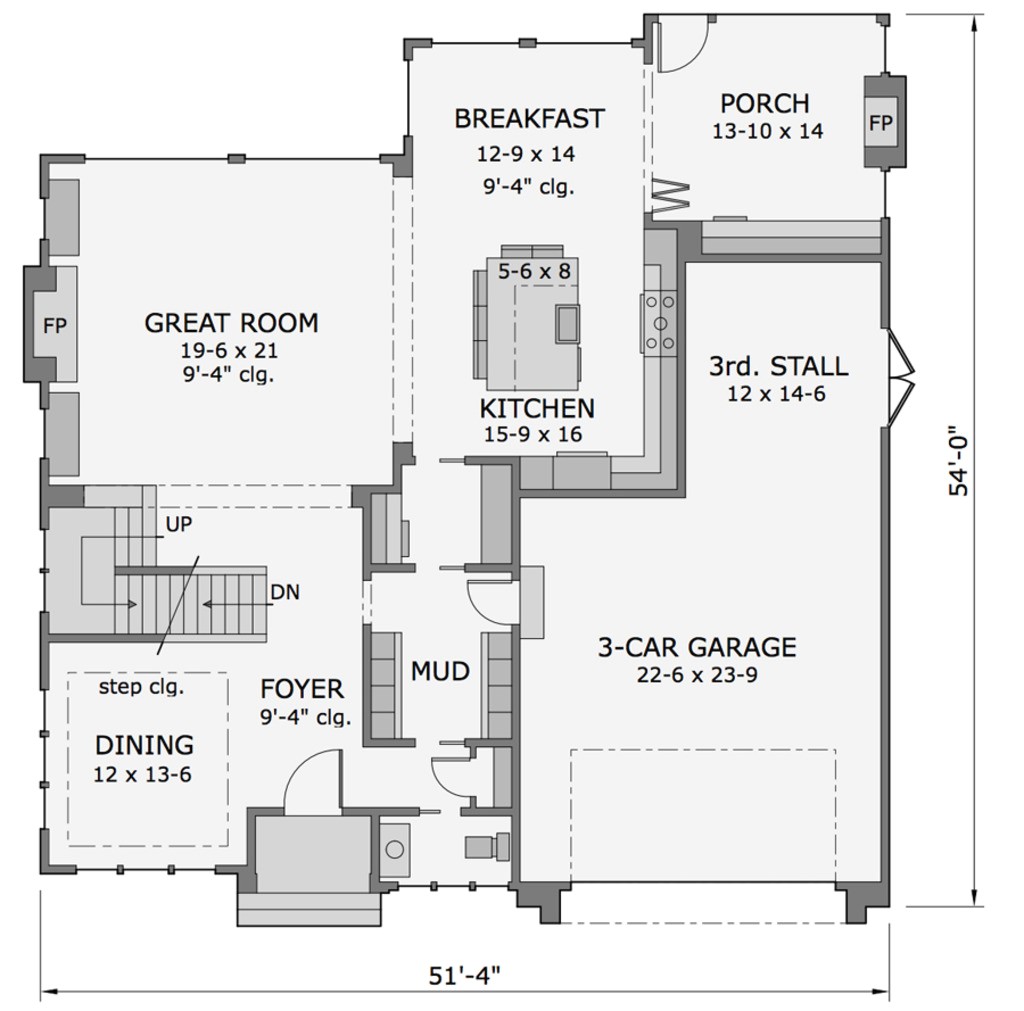 ranch house plans with 3 car tandem garage