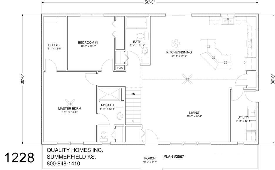 30x50 Metal Building House Plans