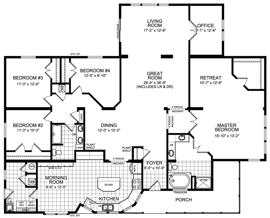 4 bedroom modular home plans