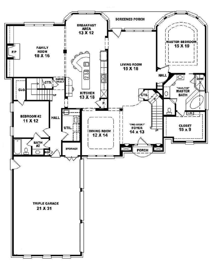 4 bedroom one story house plans