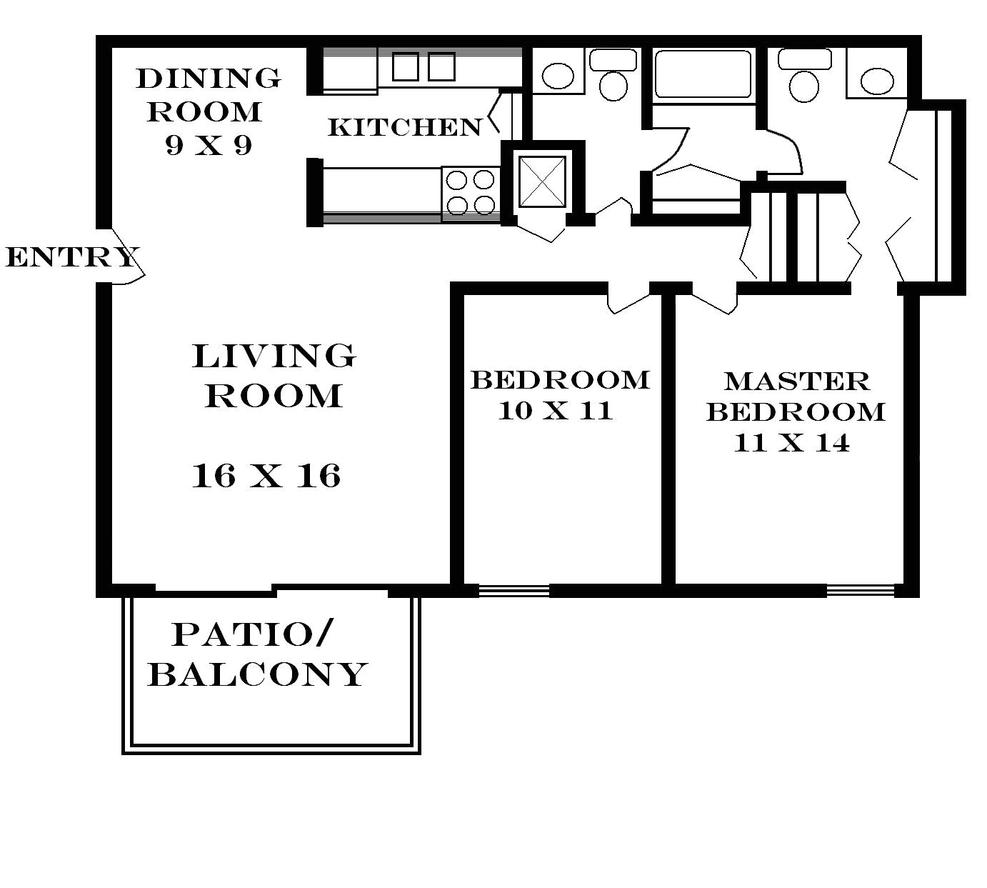 650 square foot apartment floor plan