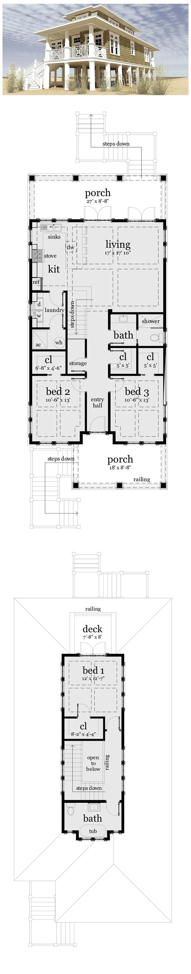 house plan 70806 total living area 1581 sq ft 3 bedrooms 2 bathrooms coastal houseplan beachhouse