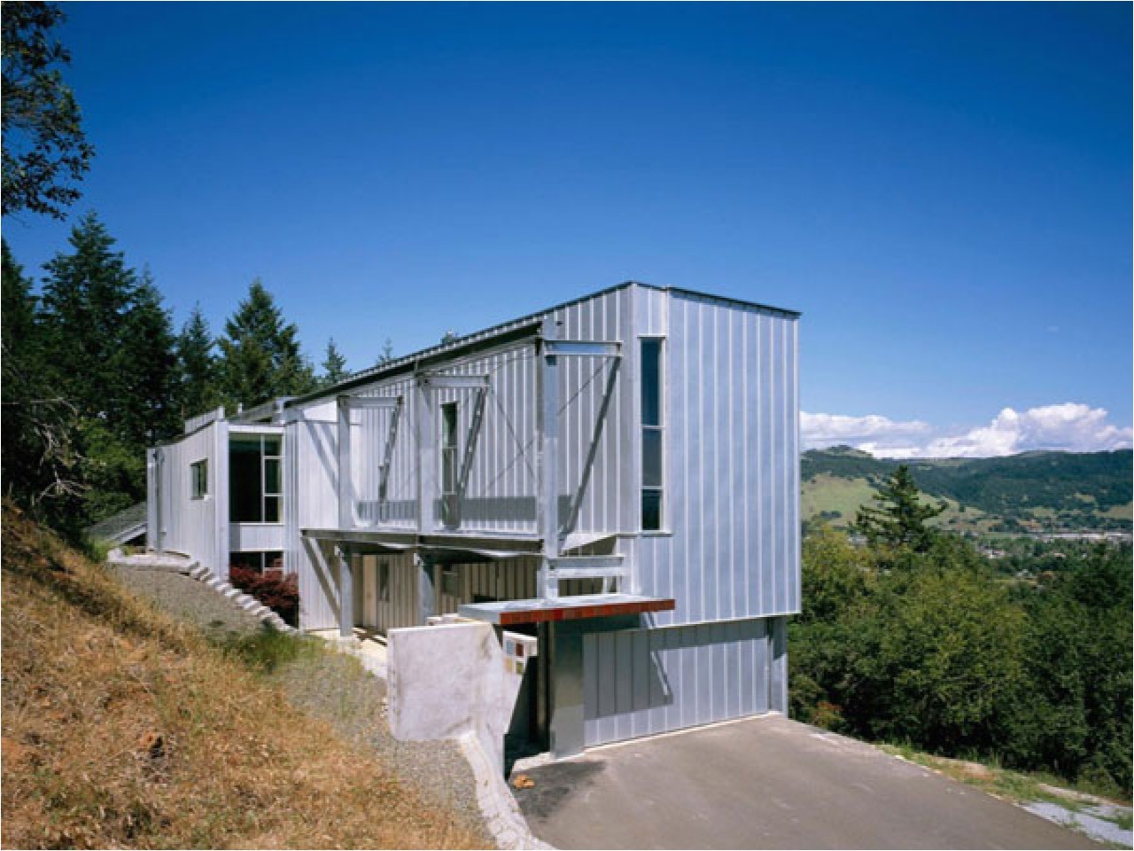 modern house design on hillside