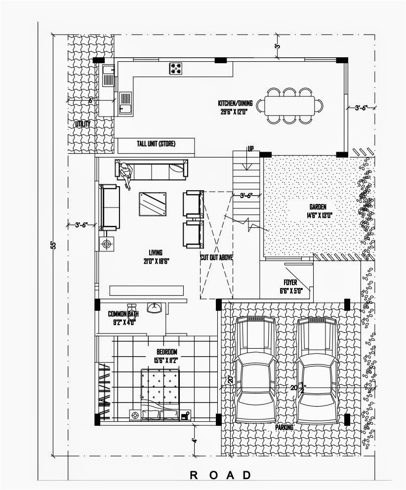 3bhk-duplex-plan-with-attached-pooja-room-and-internal-staircase-and-ground-floor-parking-2bhk