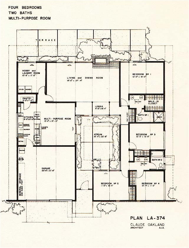 eichler homes typical floor plan and