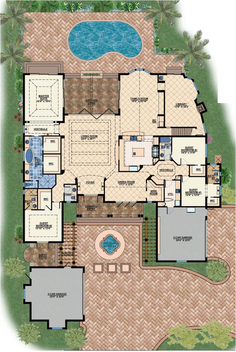 villa house plans floor plans