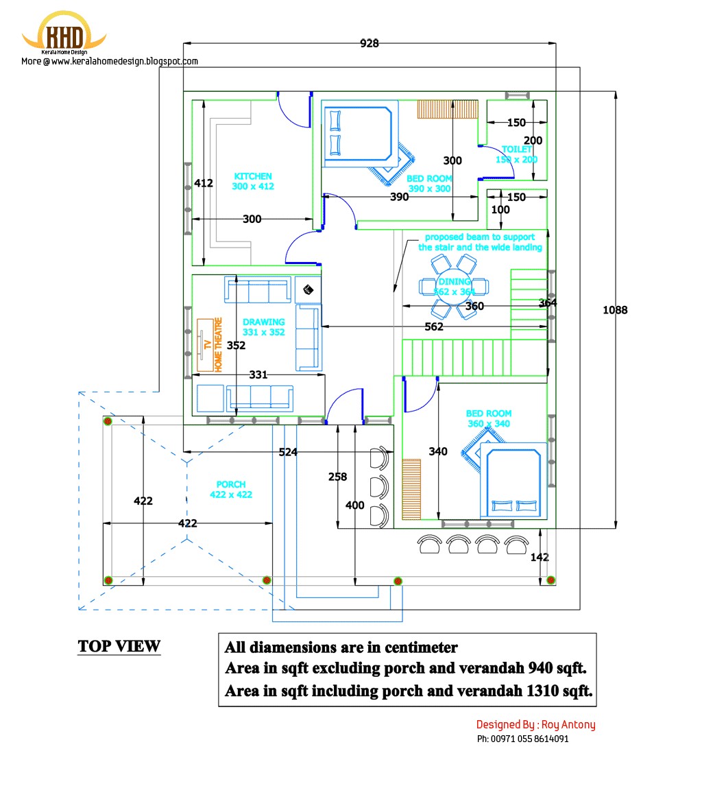 2d house plan slopingsquared roof