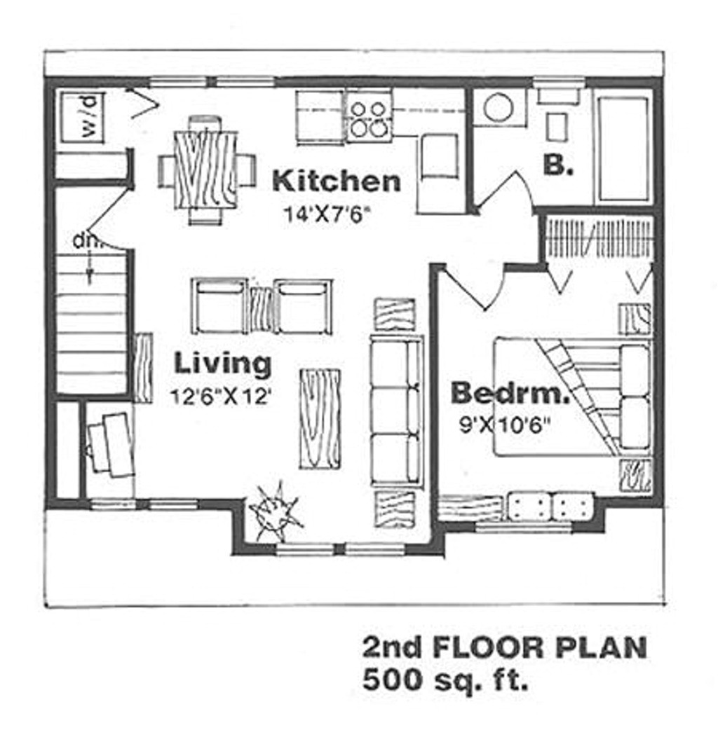 500 square feet 1 bedrooms 1 bathroom country house plans 2 garage 15342