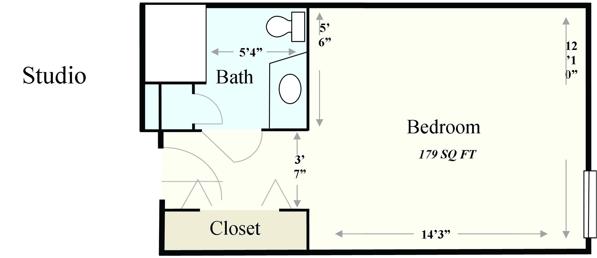 600 square feet studio