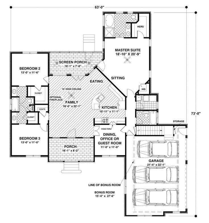 house plans with bonus room
