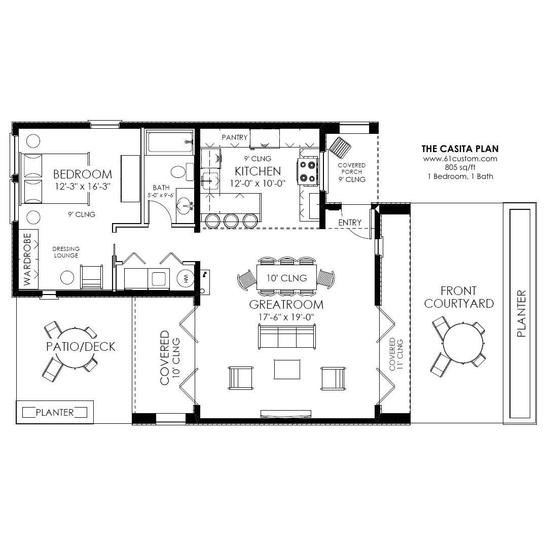 casita modern small house plan