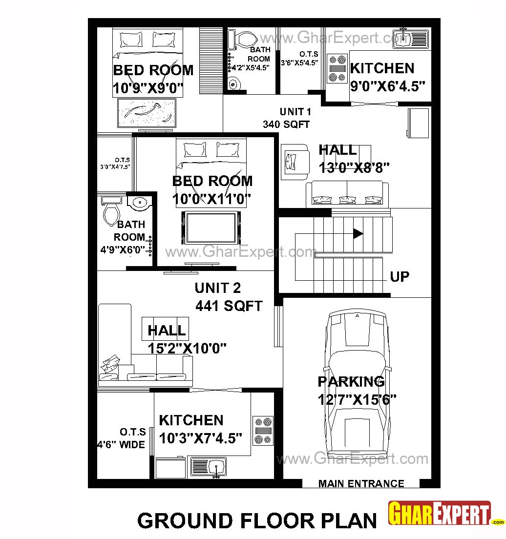 plan for 30 feet by 40 feet plot plot size 133 square yards plan code 1583
