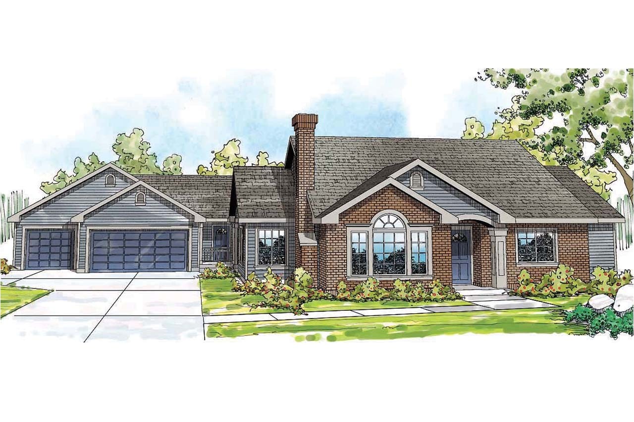 12577 house plans with porch and detached garage