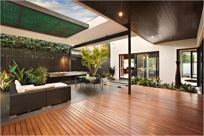 indoor outdoor house design with alfresco terrace living area