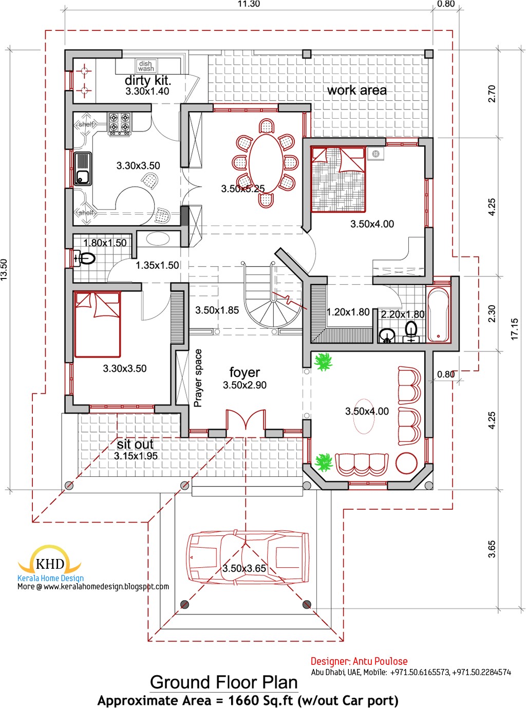 house plan and elevation 2165 sq ft
