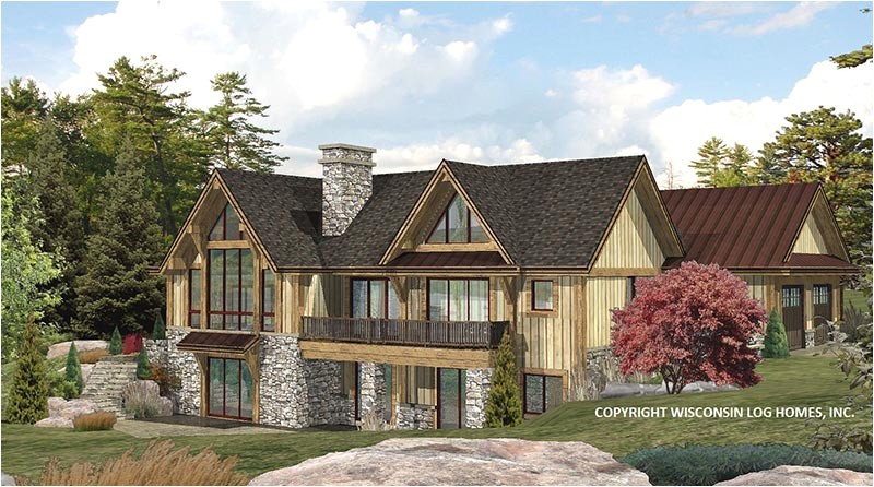 lakefront log home floor plan by wisconsin log homes