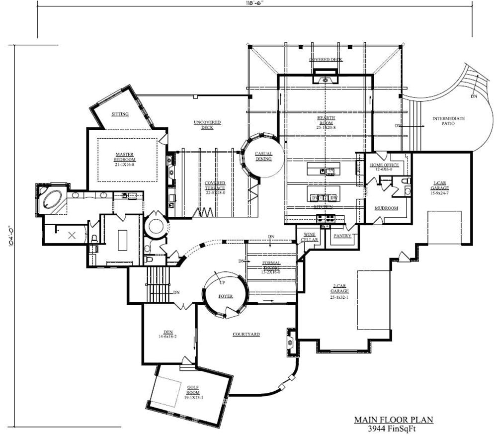 large 1 story house plans