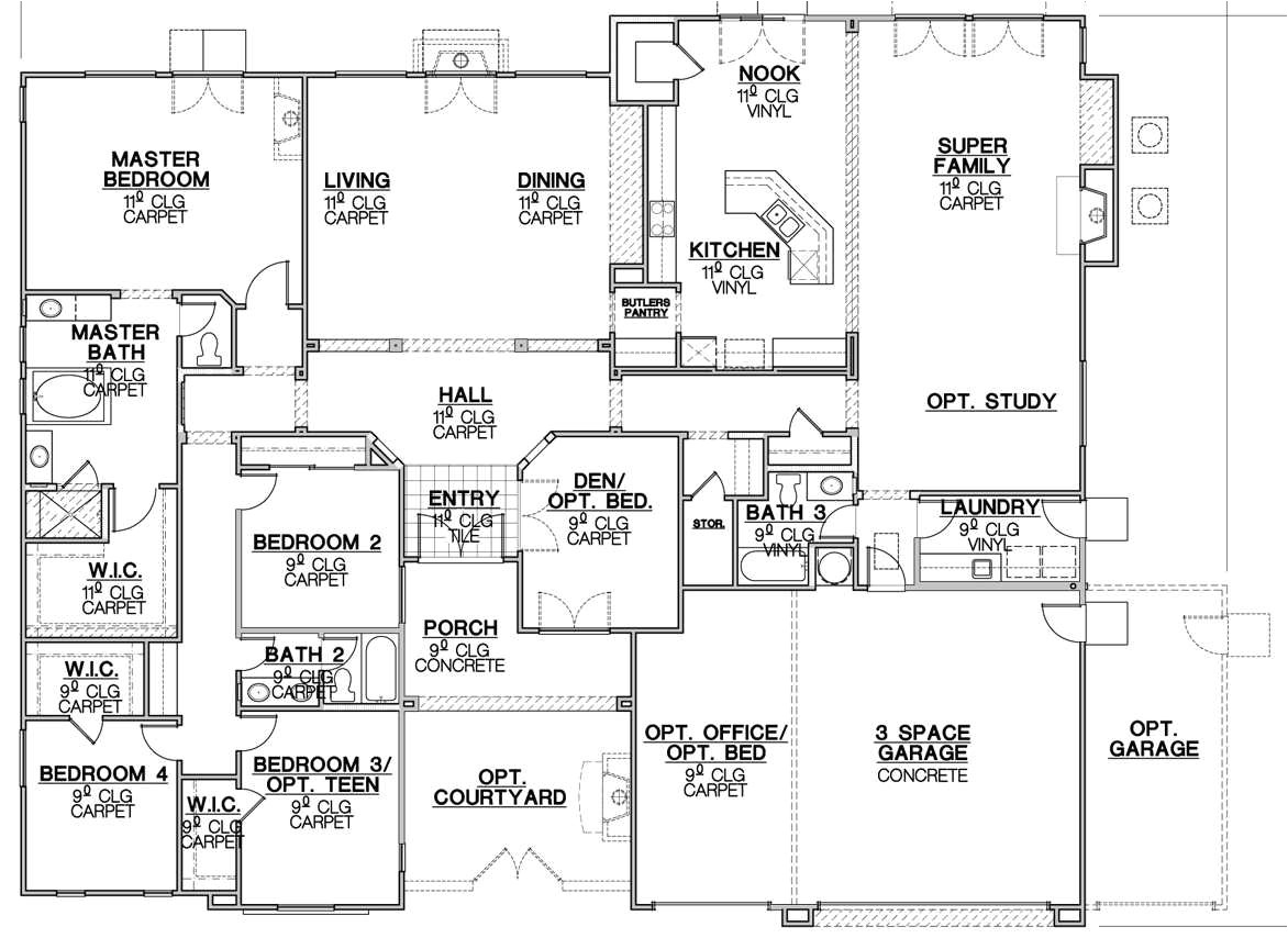 large ranch home floor plans