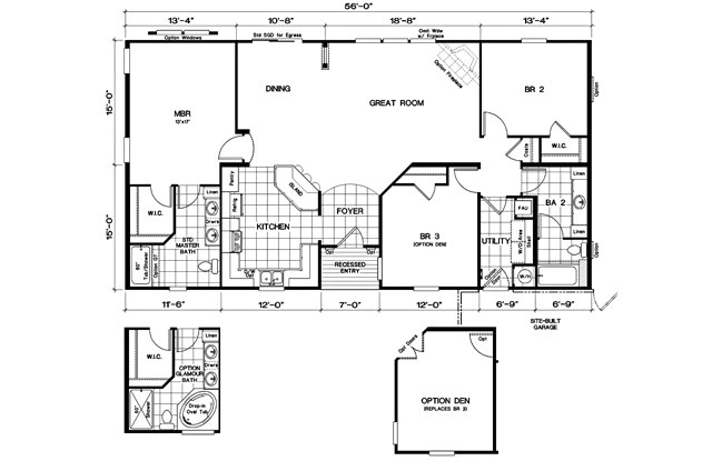 1998 oakwood mobile home floor plan