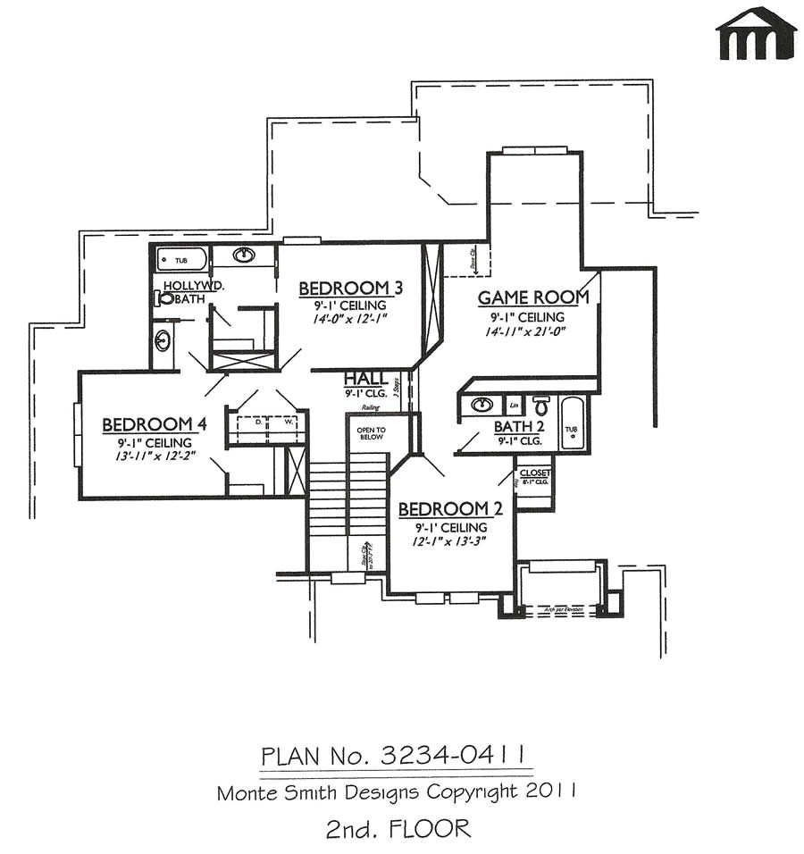 3234 0411 4 room home house plans