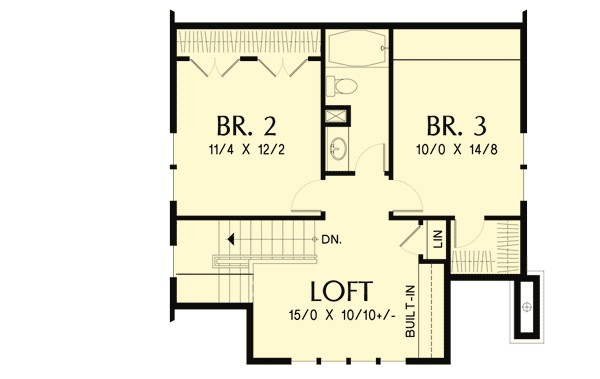 bungalow with open floor plan loft 69541am
