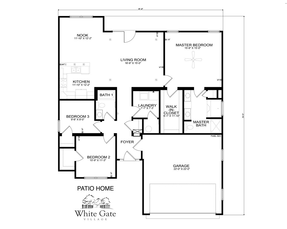 patio home plans with garage