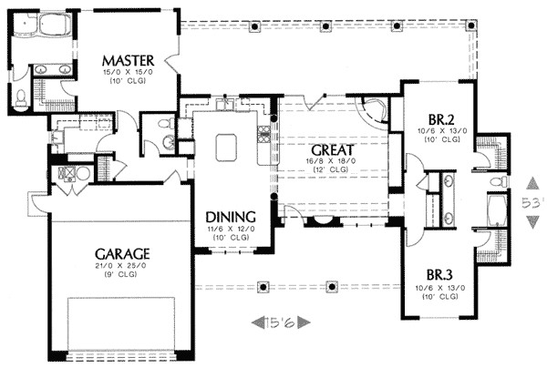 pueblo style home plan 16330md