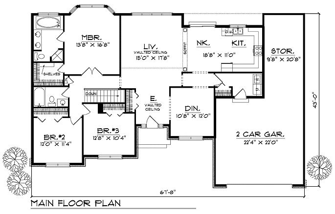 Ranch House Plans with Bedrooms together
