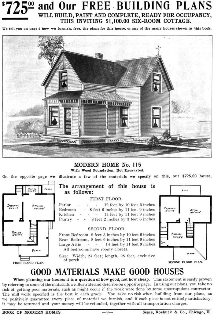 Sears Homes Floor Plans Sears Homes 1908 1940