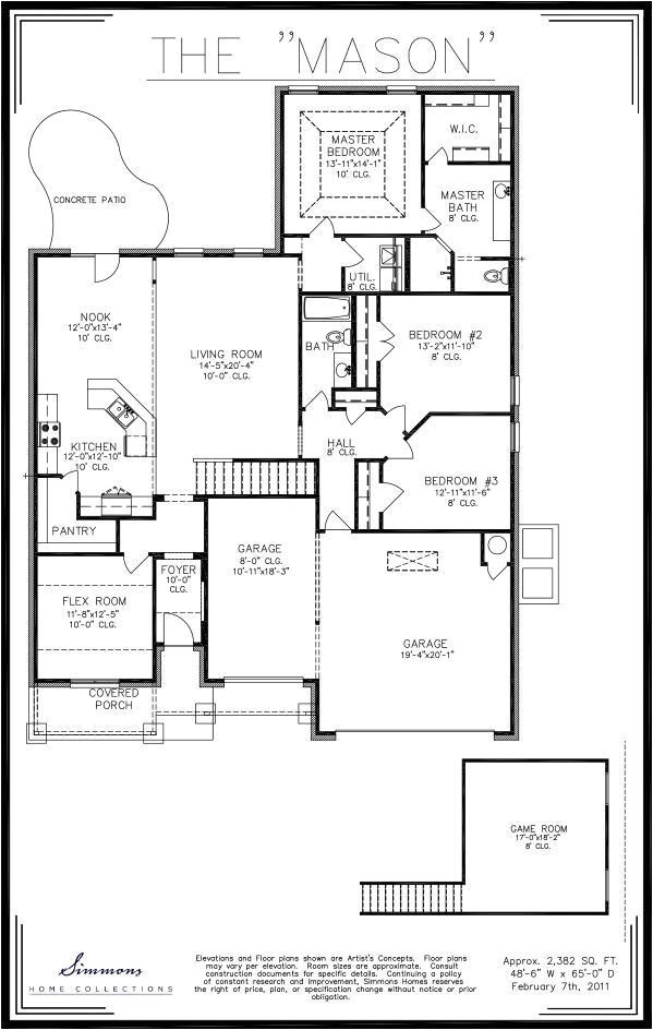 simmons homes floor plans