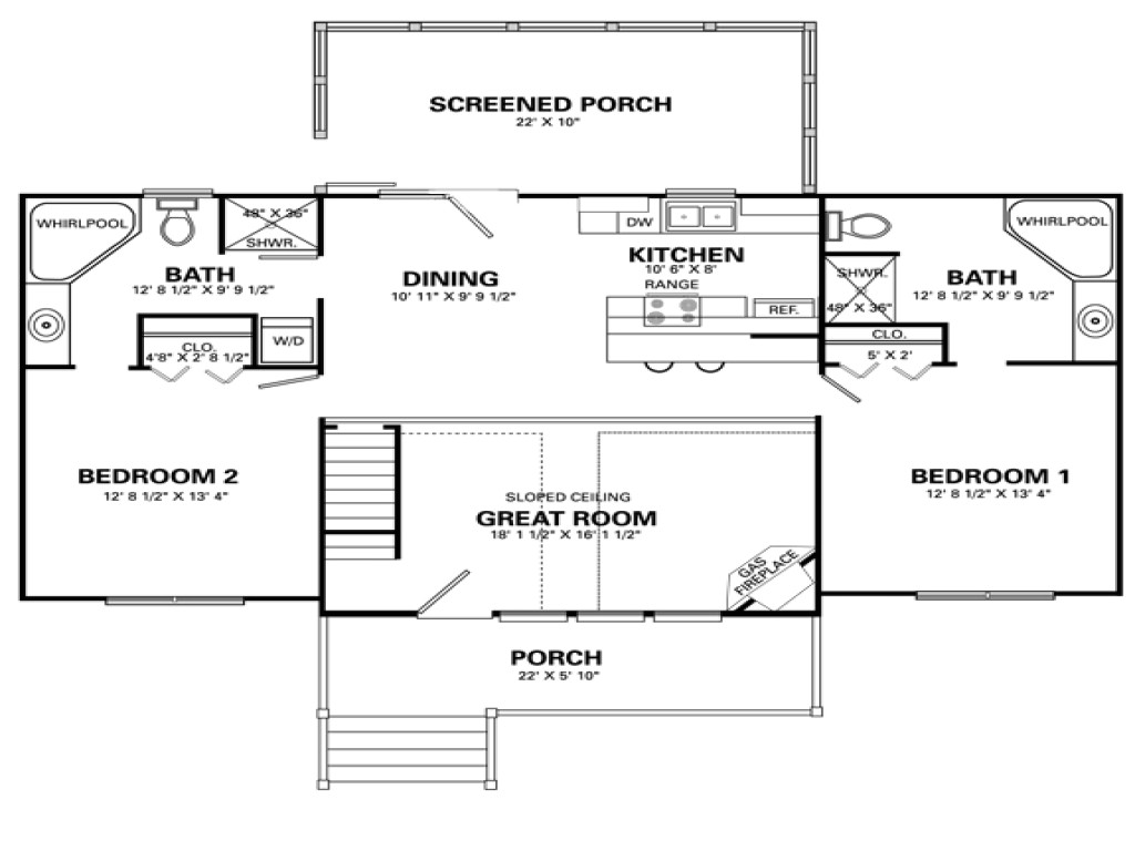 4 bedroom cabin floor plans