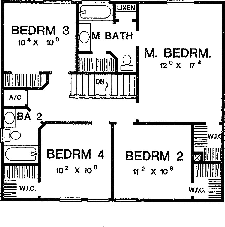 simple 4 bed room plan