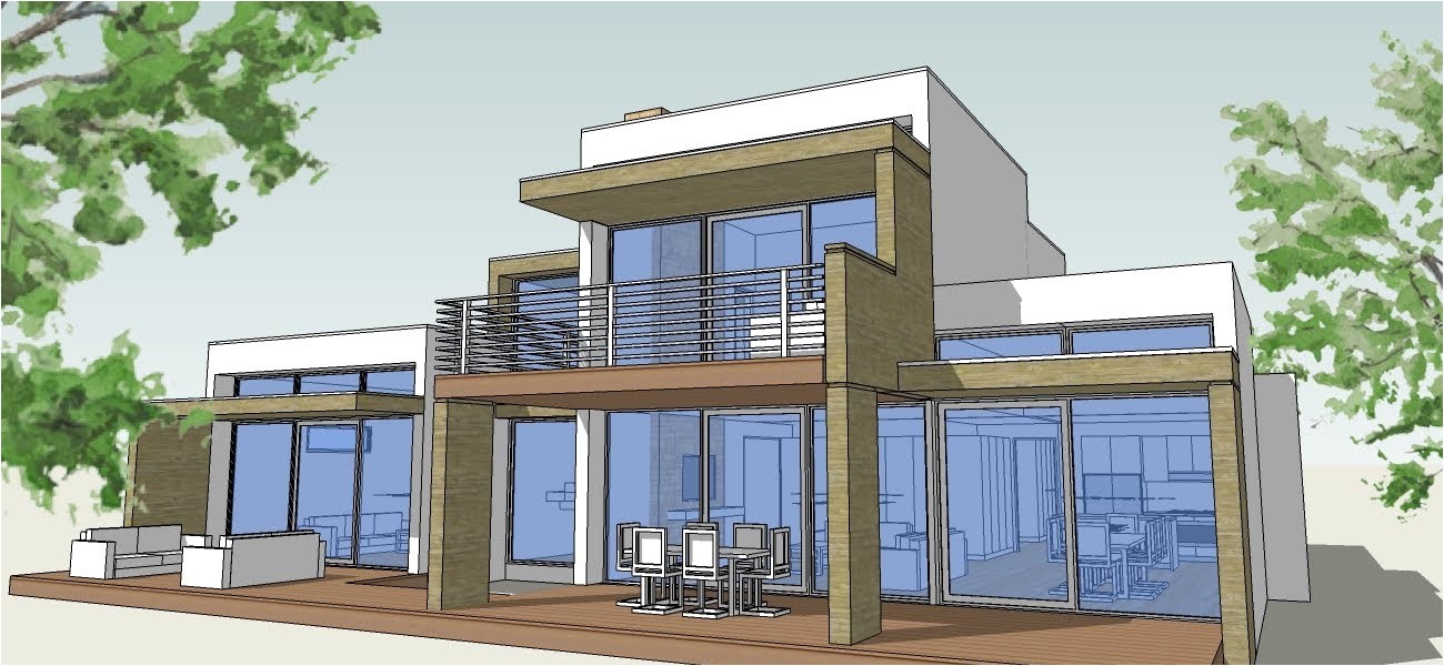 sketchup-modern-home-10x12m-house-plan-map