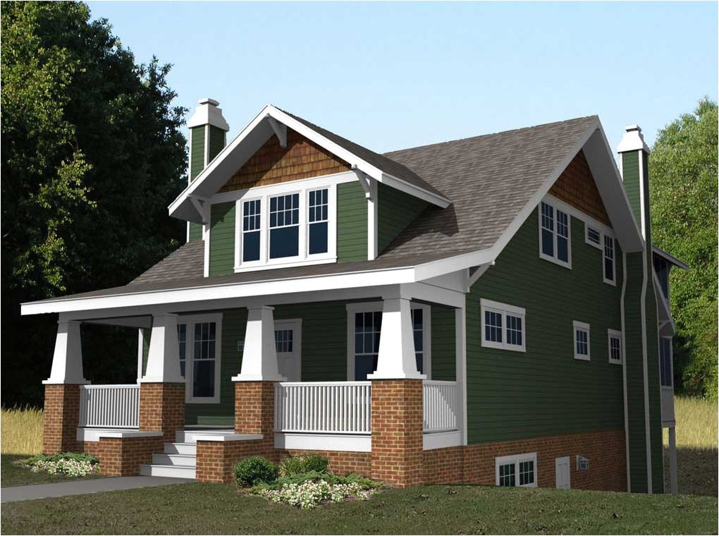 beautiful small craftsman style home plans with green wall paint color combine with red brick wall ideas also with gray roof tile