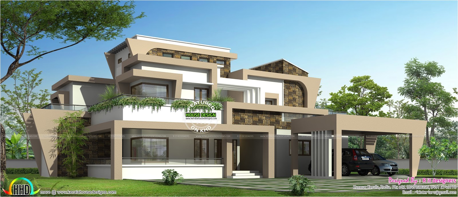 unique modern home design in kerala